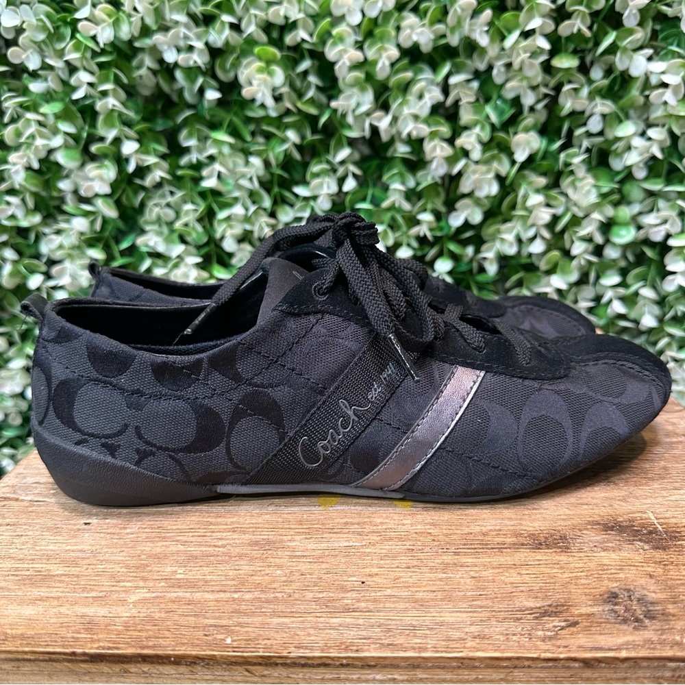 Coach Melina black tonal C sneakers tennis shoes